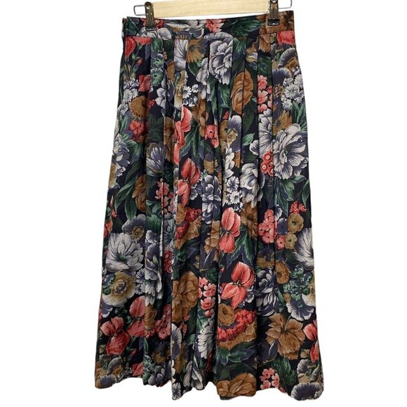 Vintage Floral Skirt XS Midi Full Tea Skirt By St. Michael Made in Germany Visco - Picture 5 of 15